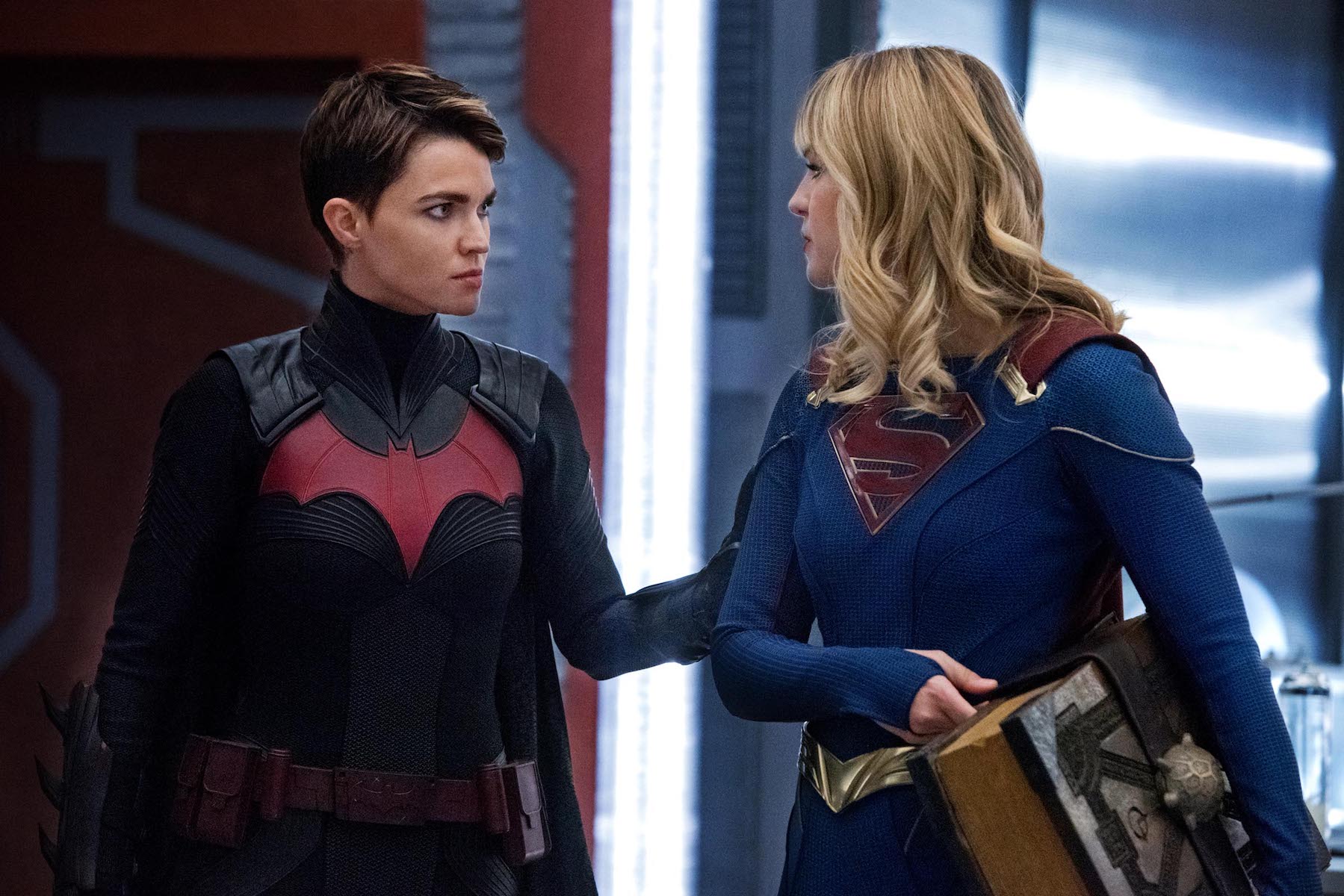 Ruby Rose as Kate Kane/Batwoman and Melissa Benoist as Kara/Supergirl