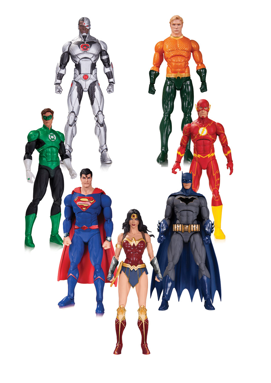 DC REBIRTH JUSTICE LEAGUE OF AMERICA ACTION FIGURE SEVEN-PACK