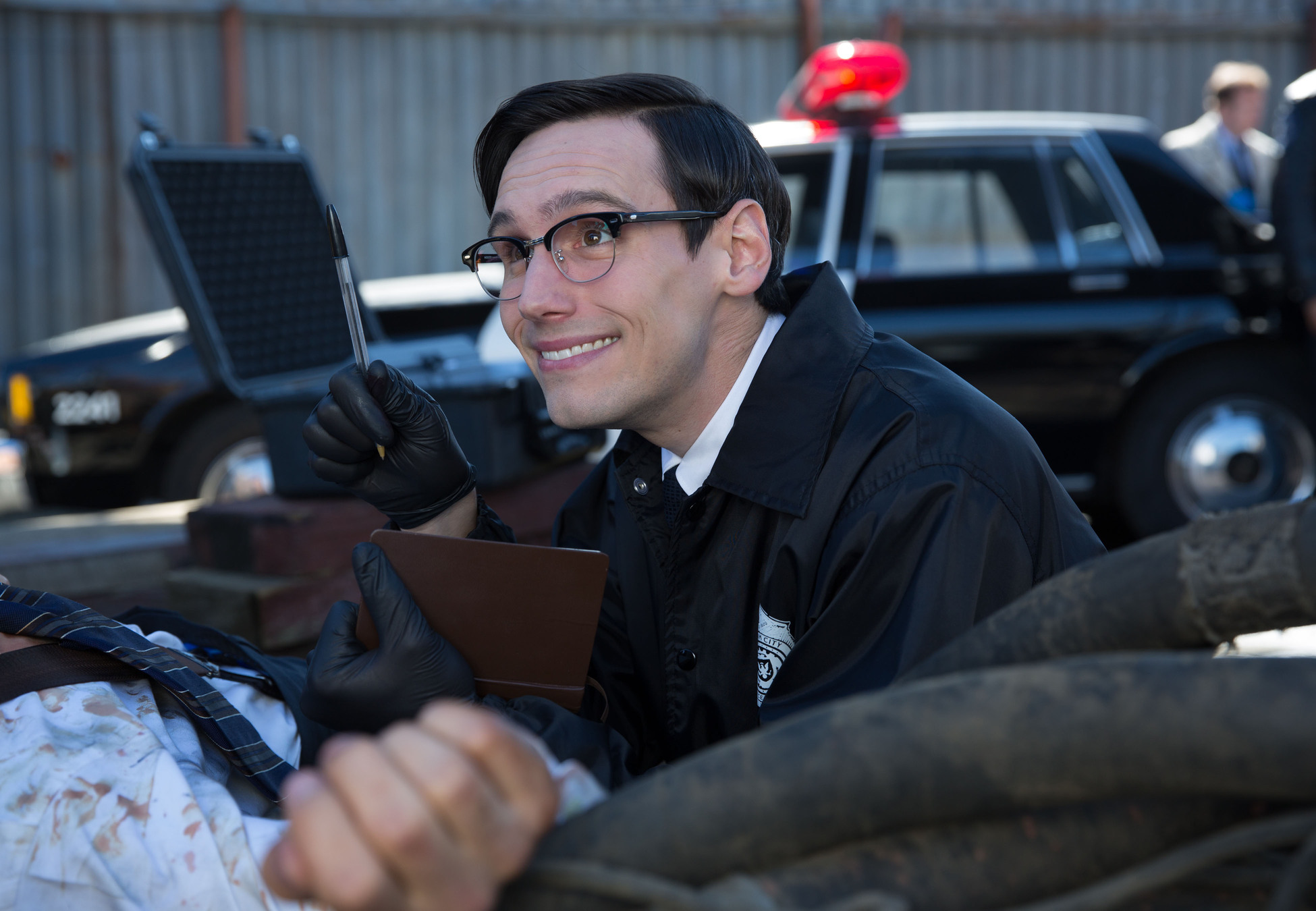 GOTHAM: Edward Nygma (Cory Michael Smith) finds a piece of evidence in the "The Mask" episode of GOTHAM airing Monday, Nov. 10 (8:00-9:00 PM ET/PT) on FOX. Â©2014 Fox Broadcasting Co. Cr: Jessica Miglio/FOX