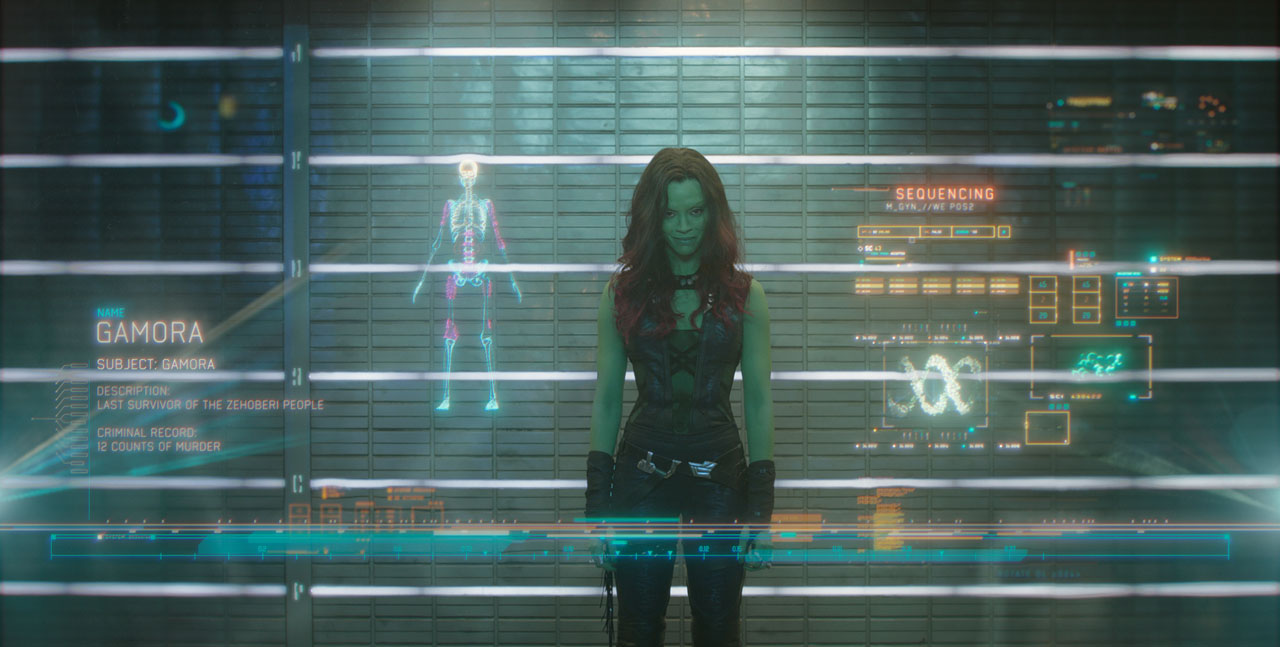 Marvel's Guardians Of The Galaxy
Gamora (Zoe Saldana)
Ph: Film Frame
Â©Marvel 2014