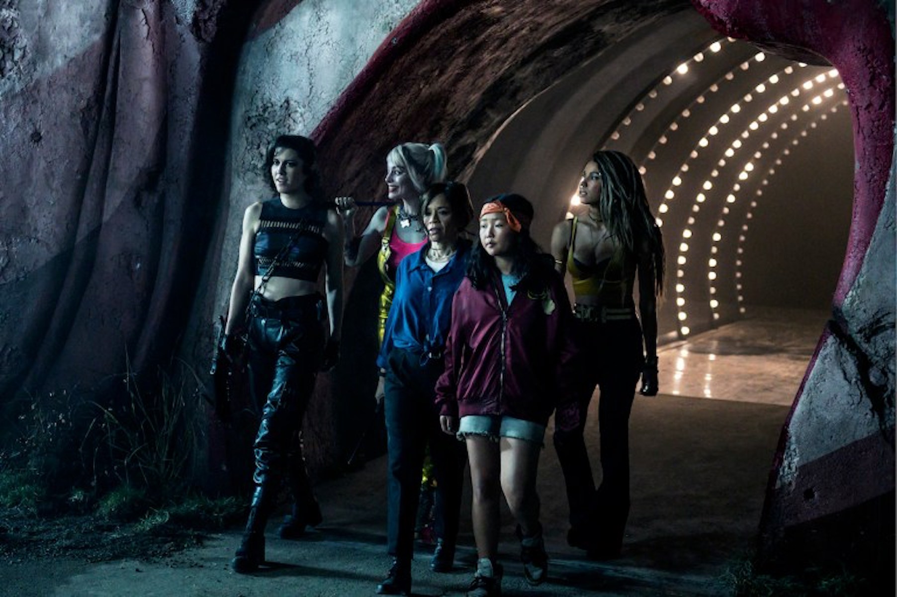Huntress, Harley, Montoya, Cassandra, and Black Canary (Jurnee Smollett-Bell)