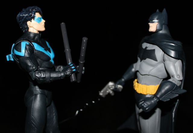 Nightwing vs. Batman.