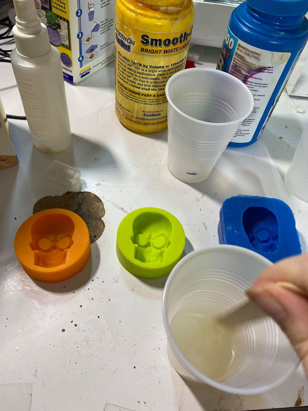 Mixing the Resin To Make the Skulls